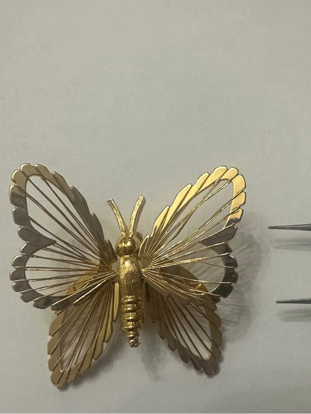 Gold tone Butterfly Brooch